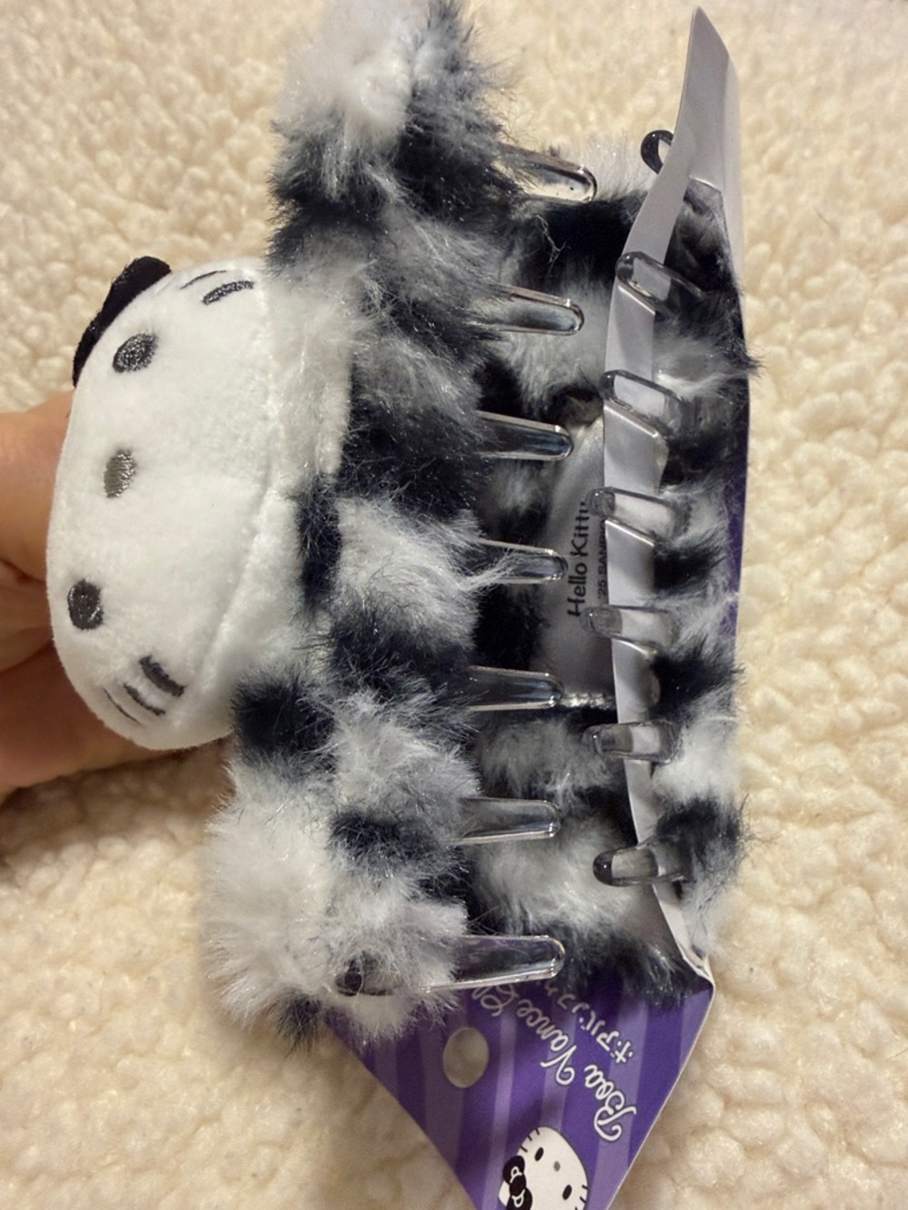 Hello Kitty Plush Hair Claw Clip Japan Exclusive Sanrio Boa Vance NWT Kawaii - Picture 5 of 13